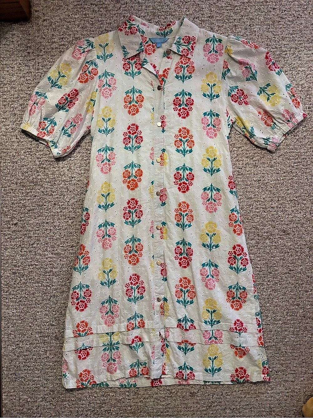 100% Cotton Draper James RSVP Floral Midi Dress